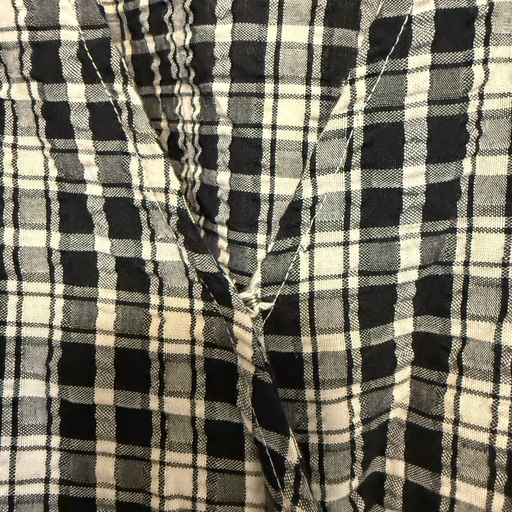 A New Day Plaid Black and White Wrap Dress - Picture 2 of 4